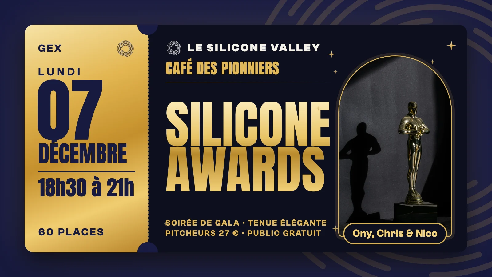Lundi 7 décembre : Café des Pionniers - Silicone Awards